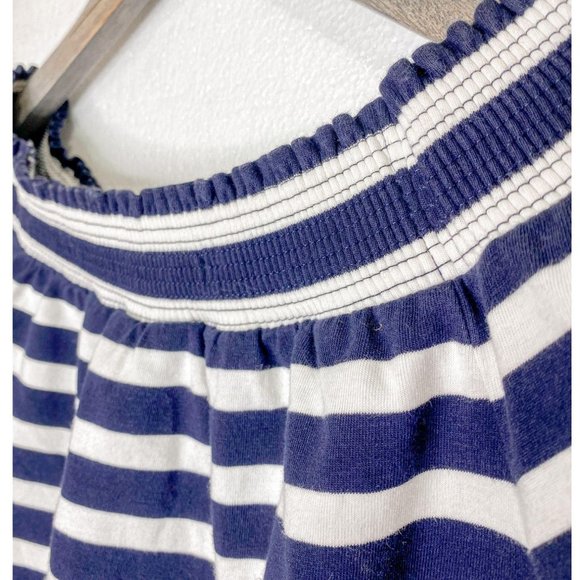 J. CREW Off the Shoulder Shirt Stripes Tie Sleeves - Picture 6 of 9